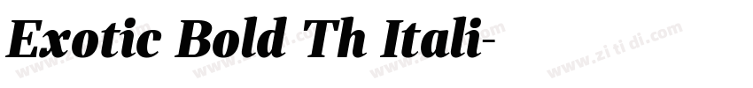 Exotic Bold Th Itali字体转换